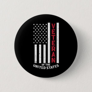 Veteran Of The United States Us Flag Memorial Day 2 Inch Round Button