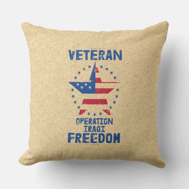 Veteran – Operation Iraqi Freedom | Patriotic Throw Pillow (Front)