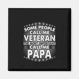 Veteran Papa   Patriotic Military Tribute Magnet