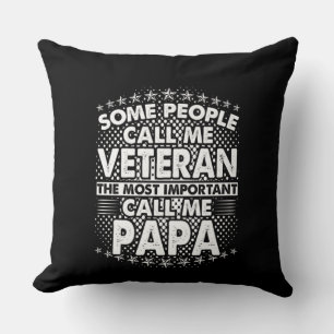 Veteran Papa Throw Pillow