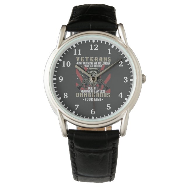 Veteran Patriotic USA Funny Humor Watch (Front)