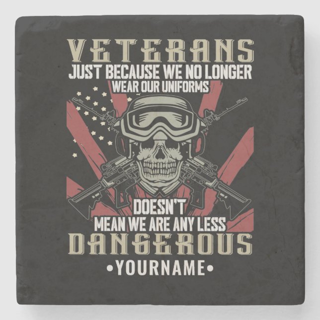 Veteran Patriotic USA Funny Humour Stone Coaster (Front)