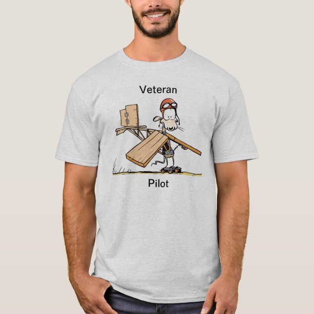 Veteran Pilot Aviation Humour T Shirt (Front)