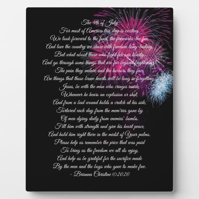 Veteran Poem Plaque (Front)