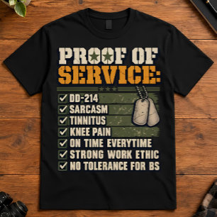 Veteran Proof Of Service DD-214 Military Art T-Shirt