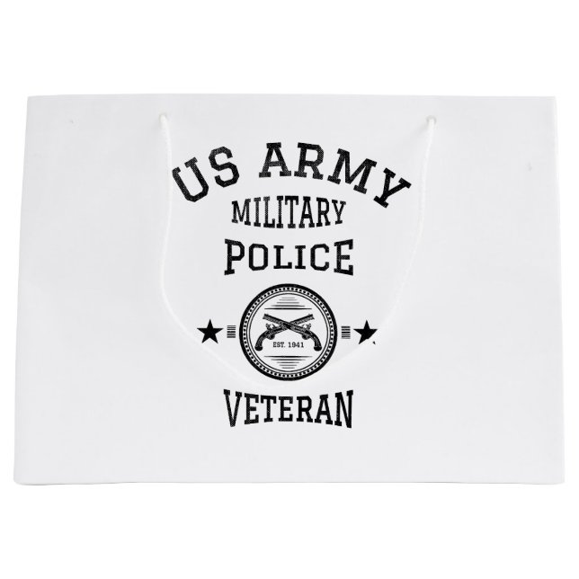 Veteran Retired Police Officer Large Gift Bag (Front)