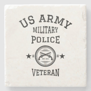 Veteran Retired Police Officer Stone Coaster