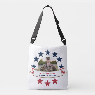 Veteran Service Photo Red White Blue Crossbody Ba Bag