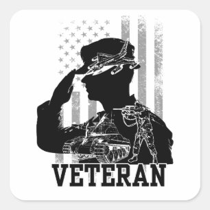 Veteran Square Sticker
