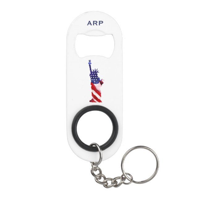 *~* Veteran Statue Military Liberty Red White Blue Keychain Bottle Opener (Back)