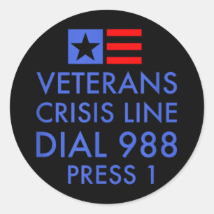 Veteran Suicide Awareness - 988 Shirt - Suicide Pr Classic Round Sticker