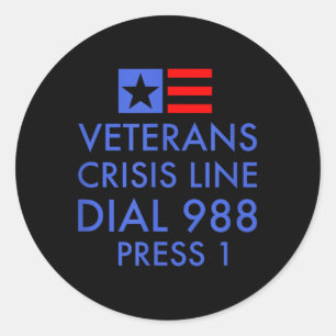 Veteran Suicide Awareness - 988 Shirt - Suicide Pr Classic Round Sticker