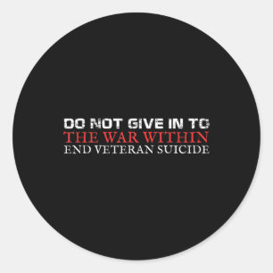 Veteran Suicide Awareness  Classic Round Sticker