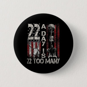 Veteran Suicide Awareness Ribbon 22 A Day Is 22 To 2 Inch Round Button