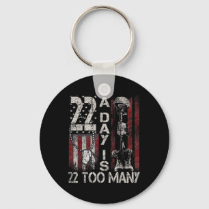 Veteran Suicide Awareness Ribbon 22 A Day Is 22 To Keychain