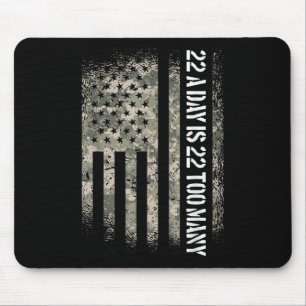 Veteran Suicide Awareness Usa Flag 22 A Day Is 22 Mouse Pad