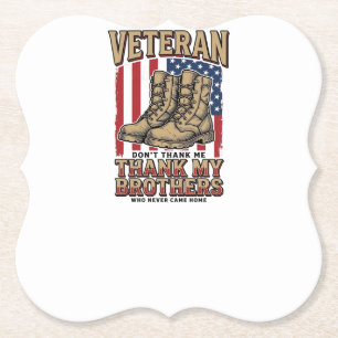 Veteran Thank My Brothers Vintage Military Shirt_1 Paper Coaster