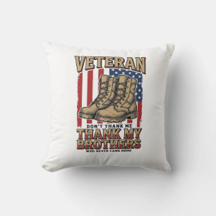Veteran Thank My Brothers Vintage Military Shirt_1 Throw Pillow