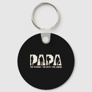 Veteran The Myth The Legend Fathers Day Grandpa Keychain