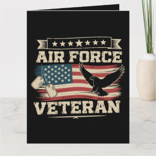 Veteran US Air Force American America Flag  Card