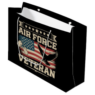 Veteran US Air Force American America Flag  Large Gift Bag
