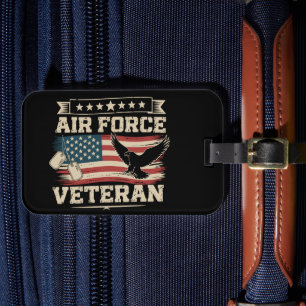 Veteran US Air Force American America Flag  Luggage Tag