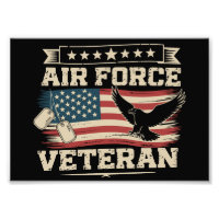 Veteran US Air Force American America Flag