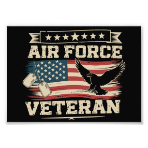 Veteran US Air Force American America Flag  Photo Print
