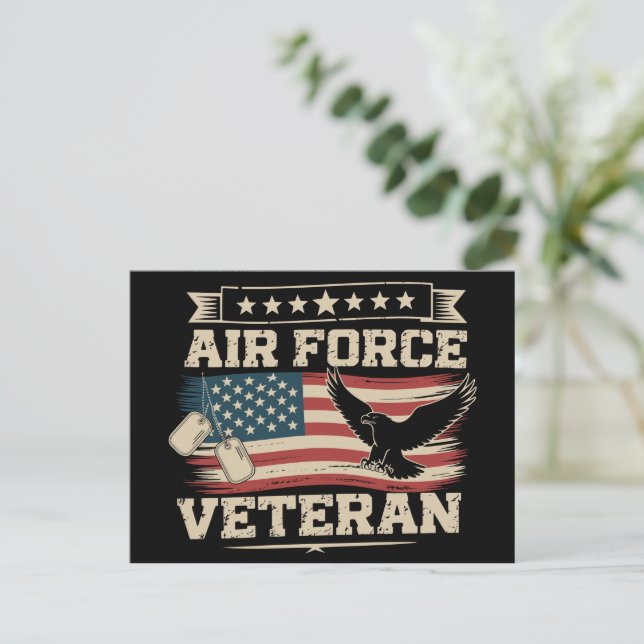 Veteran US Air Force American America Flag  Postcard (Standing Front)