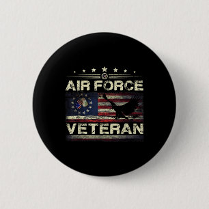 Veteran Us Air Force - American Betsy Ross Flag  2 Inch Round Button