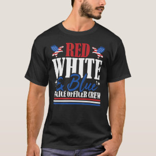 Veteran US Flag Red White & Blue Police Officer Cr T-Shirt