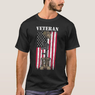 Veteran Usa Combat Boots Dog Tag Patriotic T-Shirt