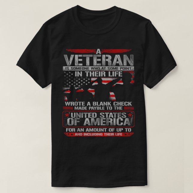 Veteran Wrote Blank Check for Gun Enthusiast  T-Shirt (Design Front)