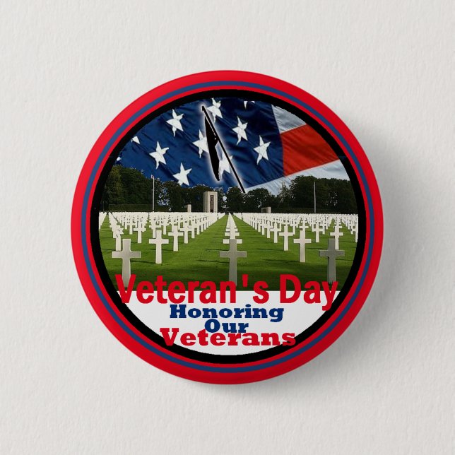 Veterans 2 Inch Round Button (Front)