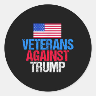 Veterans Against Donald Trump Classic Round Sticker