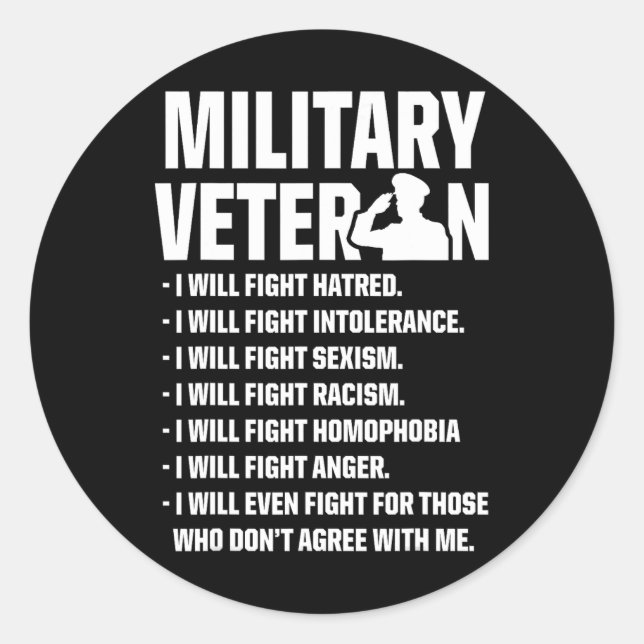 Veterans Against Trump 2020 Fight Usa Election  Classic Round Sticker (Front)