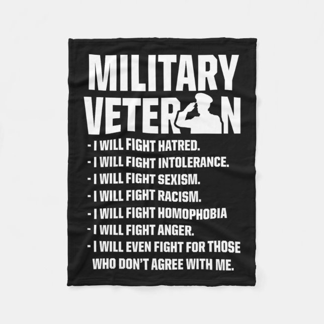 Veterans Against Trump 2020 Fight Usa Election  Fleece Blanket (Front)