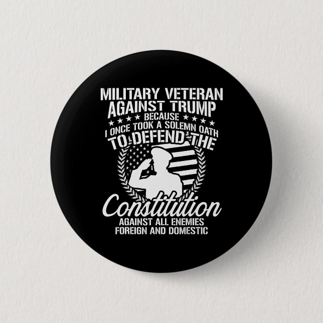 Veterans Against Trump 2020 Usa Election  2 Inch Round Button (Front)