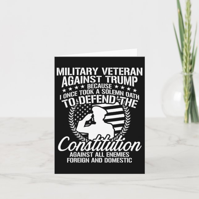 Veterans Against Trump 2020 Usa Election  Card (Front)