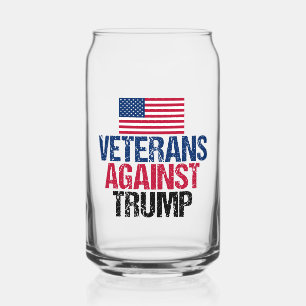 Veterans Against Trump American Flag Can Glass