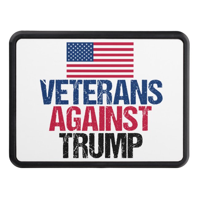 Veterans Against Trump American Flag Trailer Hitch Cover (Front)