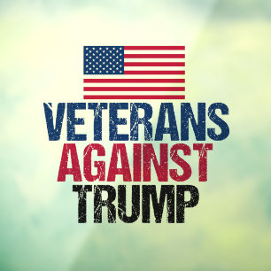 Veterans Against Trump American Flag Window Cling