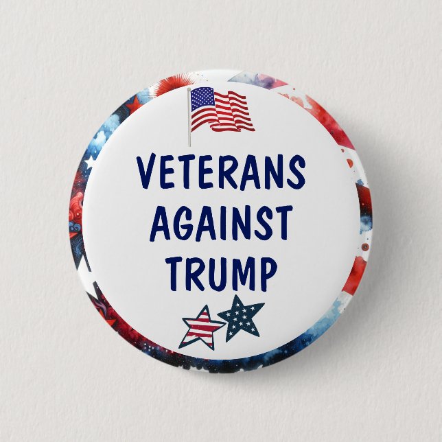 Veterans Against Trump | Anti Trump 2 Inch Round Button (Front)
