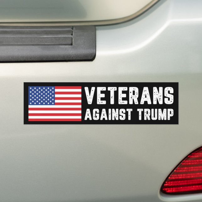 Veterans Against Trump Anti-Trump Bumper Sticker (On Car)