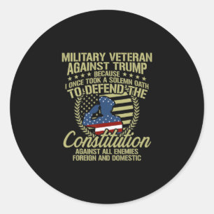 Veterans Against Trump Funny Anti Trump Apparel Classic Round Sticker