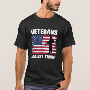 Veterans Against Trump Military Vet American Flag T-Shirt
