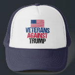 Veterans Against Trump Trucker Hat<br><div class="desc">I fought for this country and now I will fight against the republican nominee, Donald Trump. Soldiers who fought for the United States of America unite in the Anti Trump movement against the man who will destroy the very freedom we have worked for with this bold design.</div>