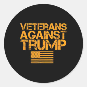 Veterans Against Trump Vintage Patriotic Flag Prot Classic Round Sticker