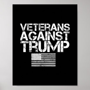 Veterans Against Trump Vintage Patriotic Flag Prot Poster
