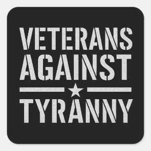 Veterans Against Tyranny – Military Stencil Resist Square Sticker